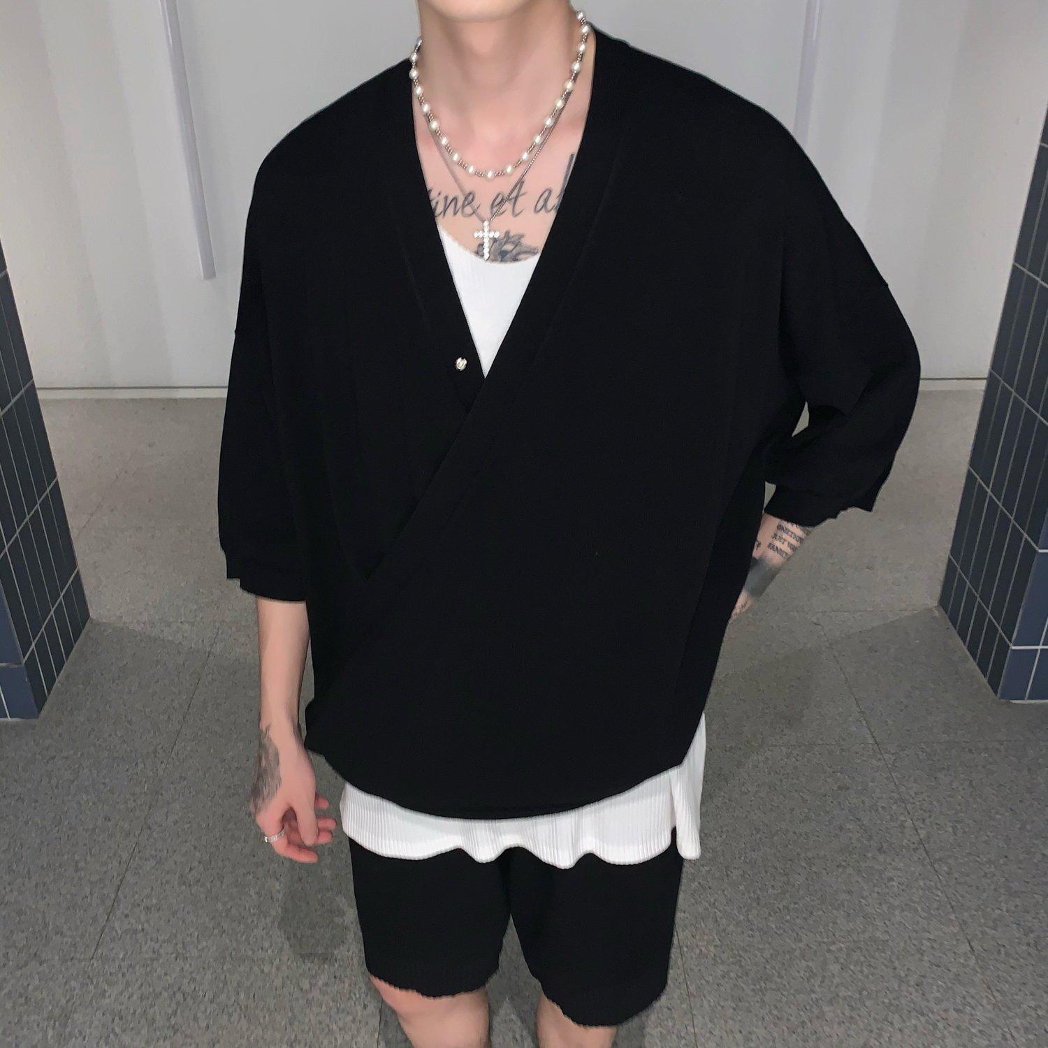 Knitted V-Neck Top & Shorts