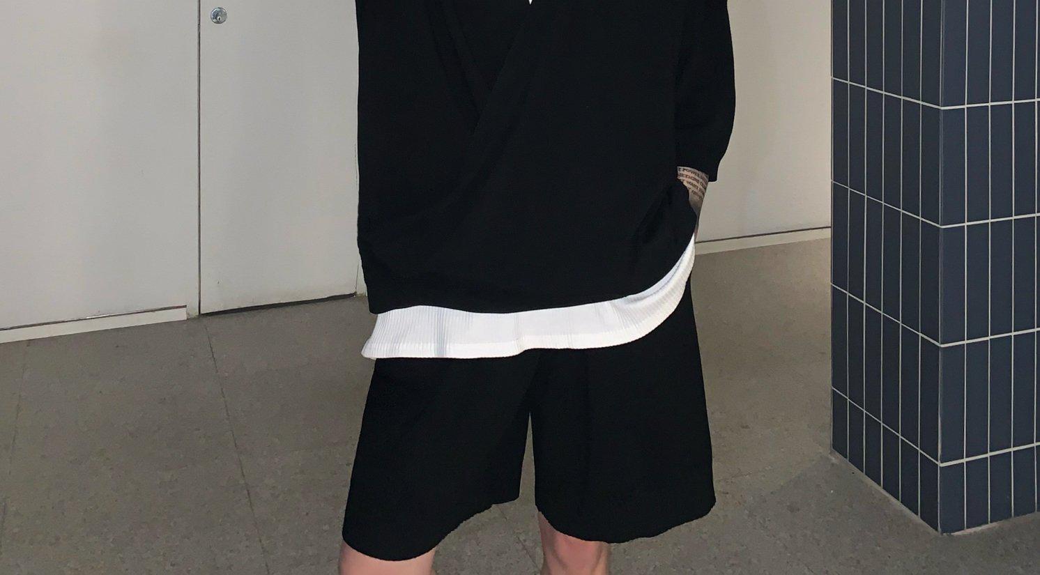 Knitted V-Neck Top & Shorts