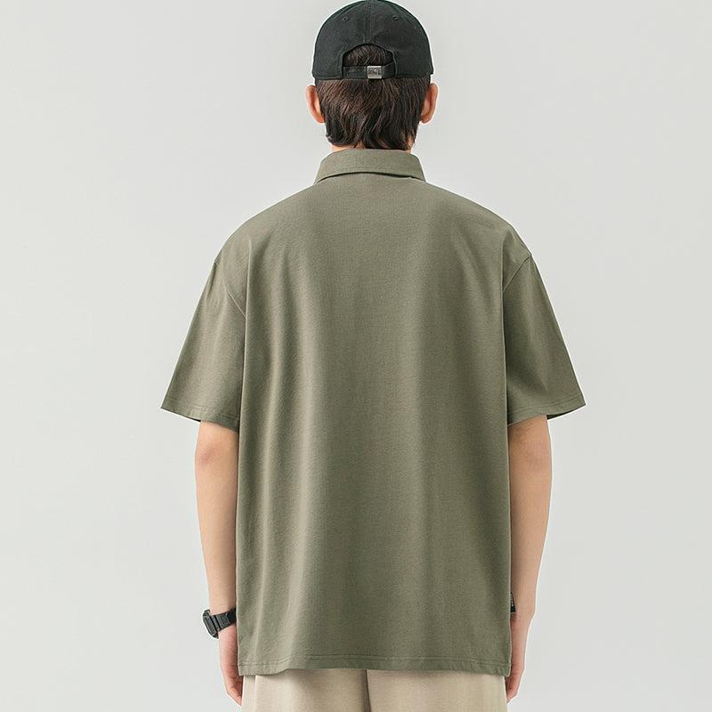 Lapel Cotton Polo Letter T-Shirt
