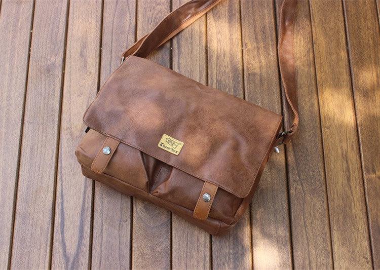 Large Capacity Faux Leather Messenger Bag