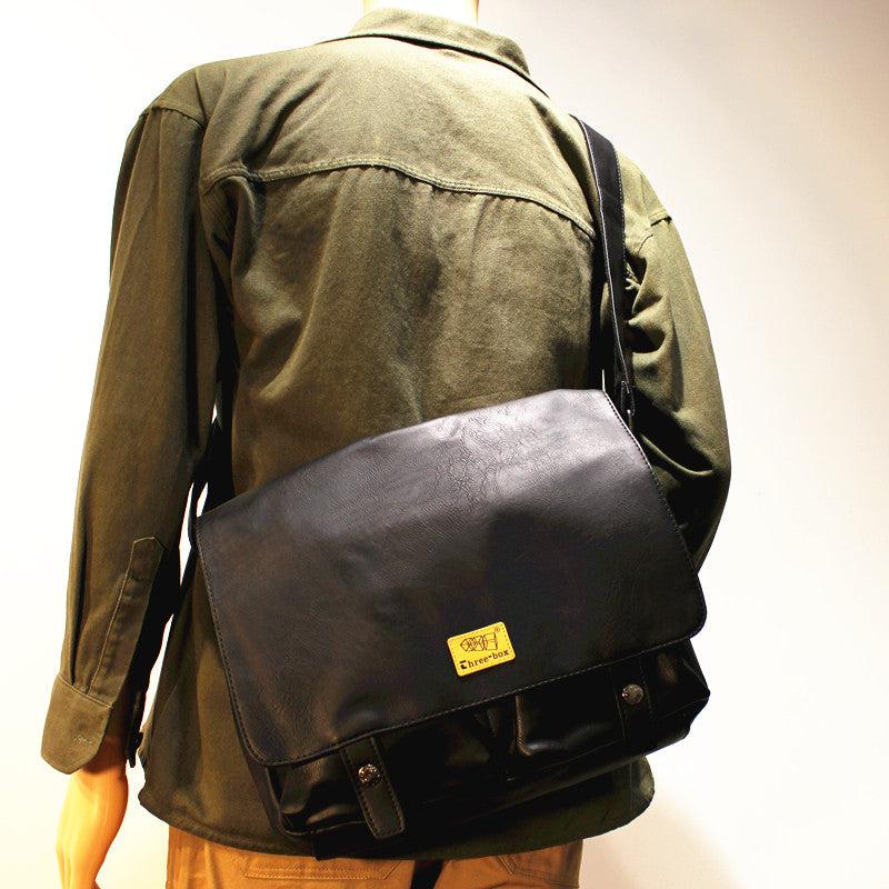 Large Capacity Faux Leather Messenger Bag