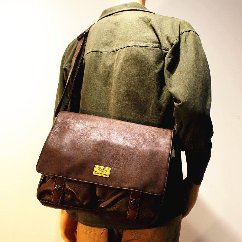 Large Capacity Faux Leather Messenger Bag