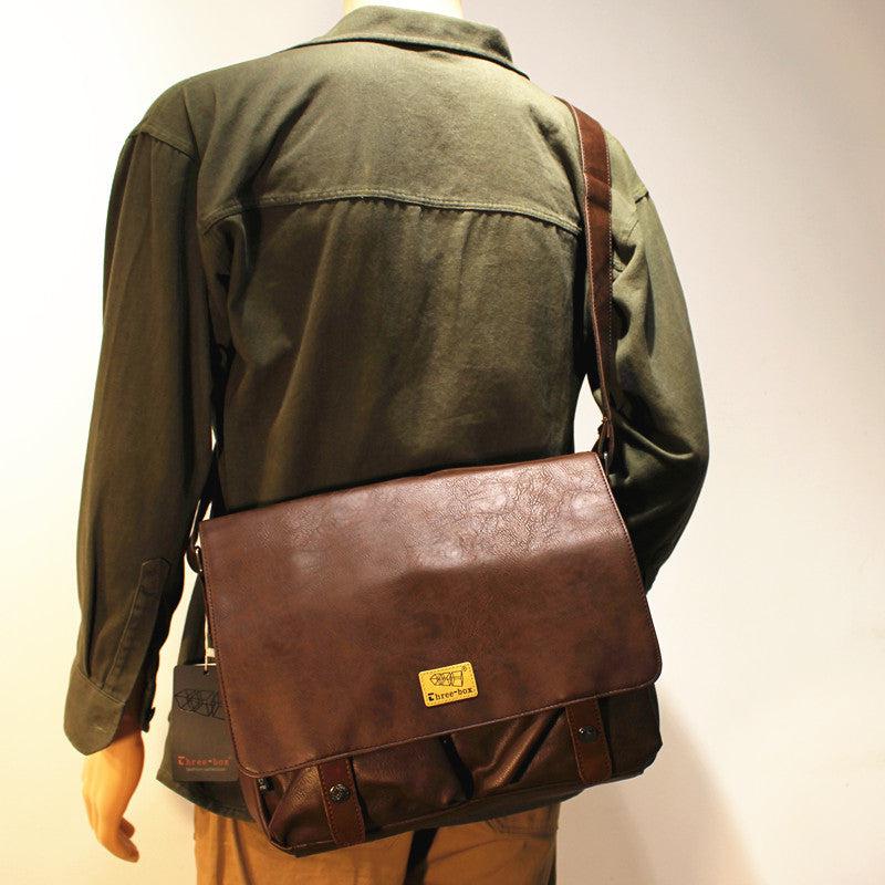 Large Capacity Faux Leather Messenger Bag