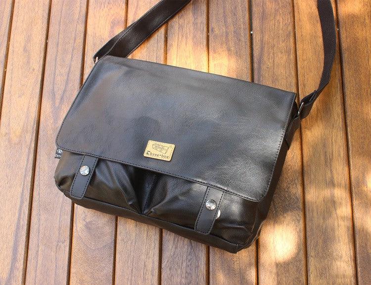 Large Capacity Faux Leather Messenger Bag