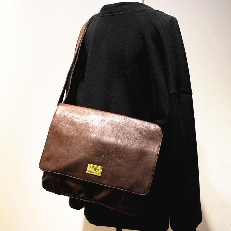 Large Capacity Faux Messenger Bag