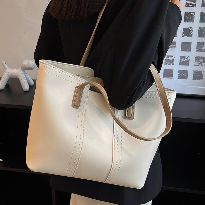 Large-Capacity Faux Leather Tote
