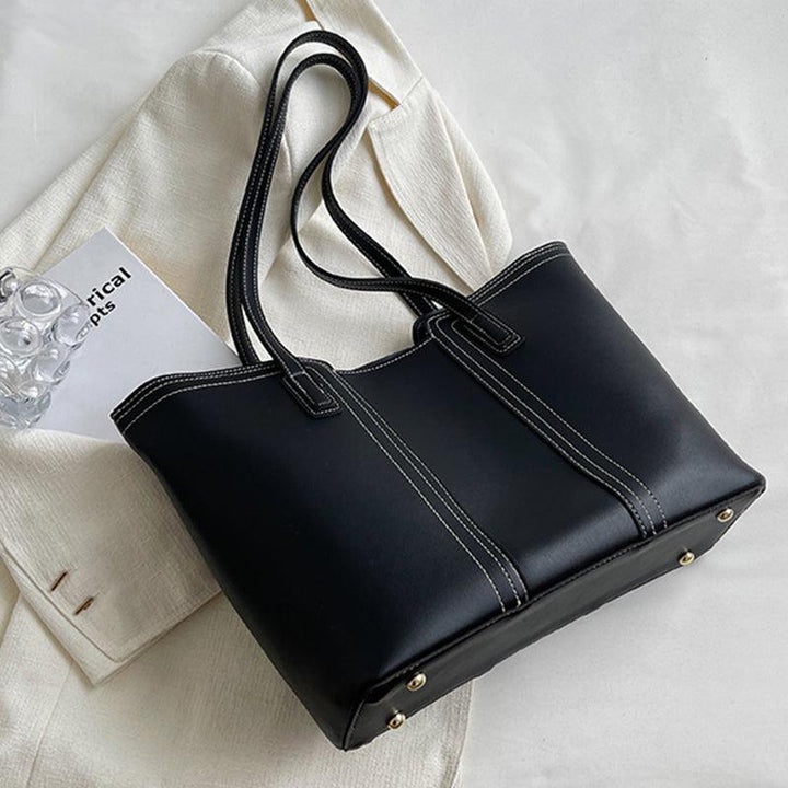 Large-Capacity Faux Leather Tote