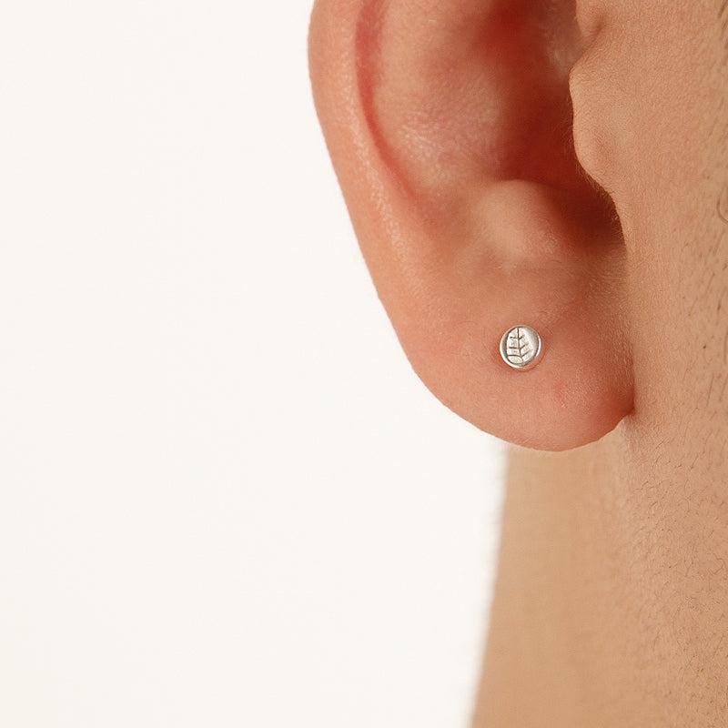 Leaf Print Stud Earrings