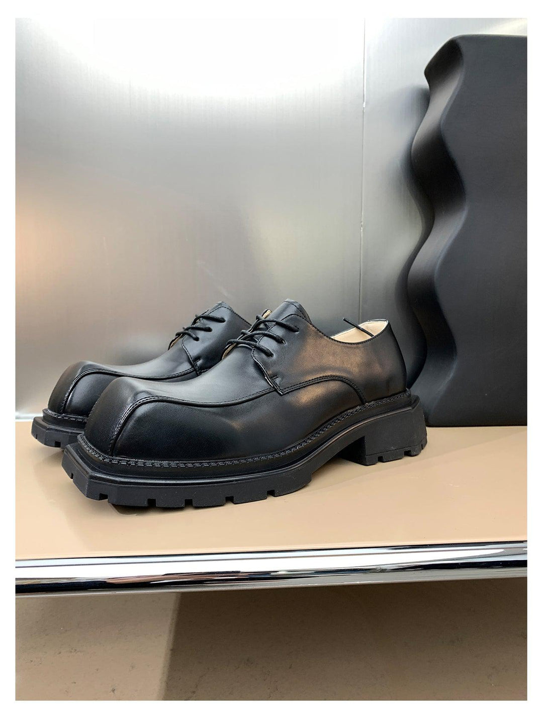 Leather Thick Bottom Shoes