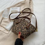 Leopard Print Crossbody Bucket Bag
