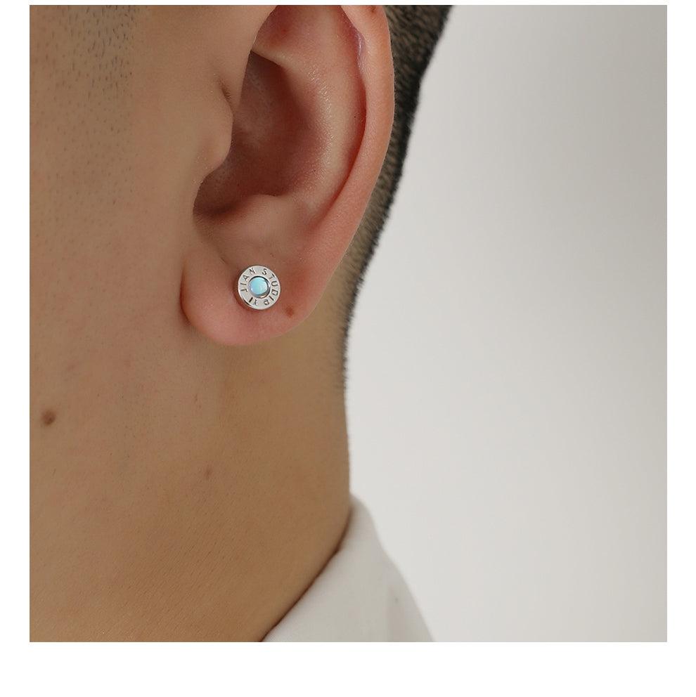 Letter Blue Earrings