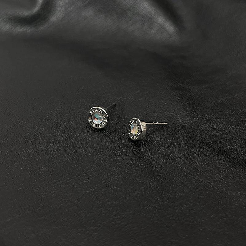 Letter Blue Earrings