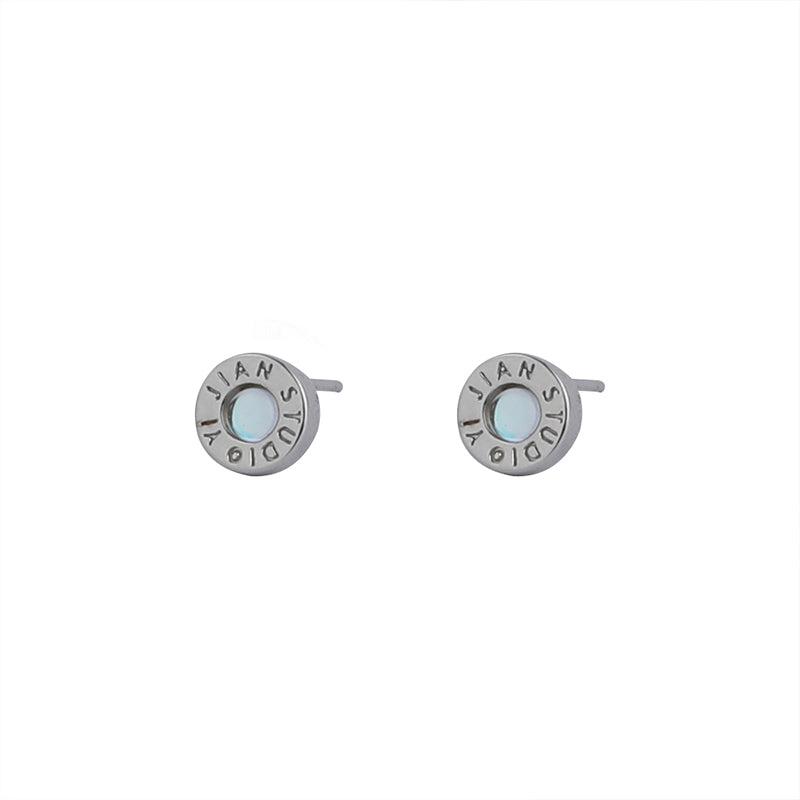 Letter Blue Earrings