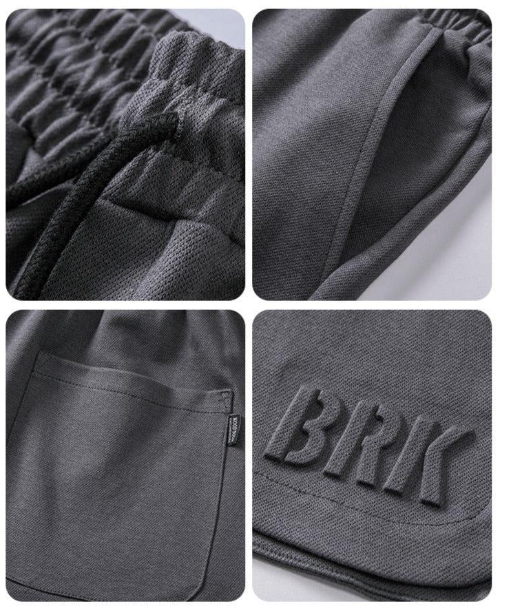 Letter Embroidery Drawstring Waist Shorts