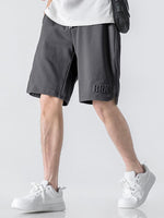 Letter Embroidery Drawstring Waist Shorts