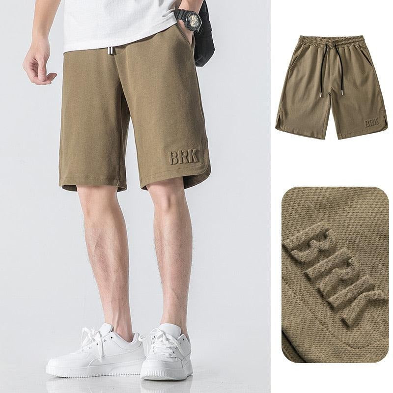 Letter Embroidery Drawstring Waist Shorts