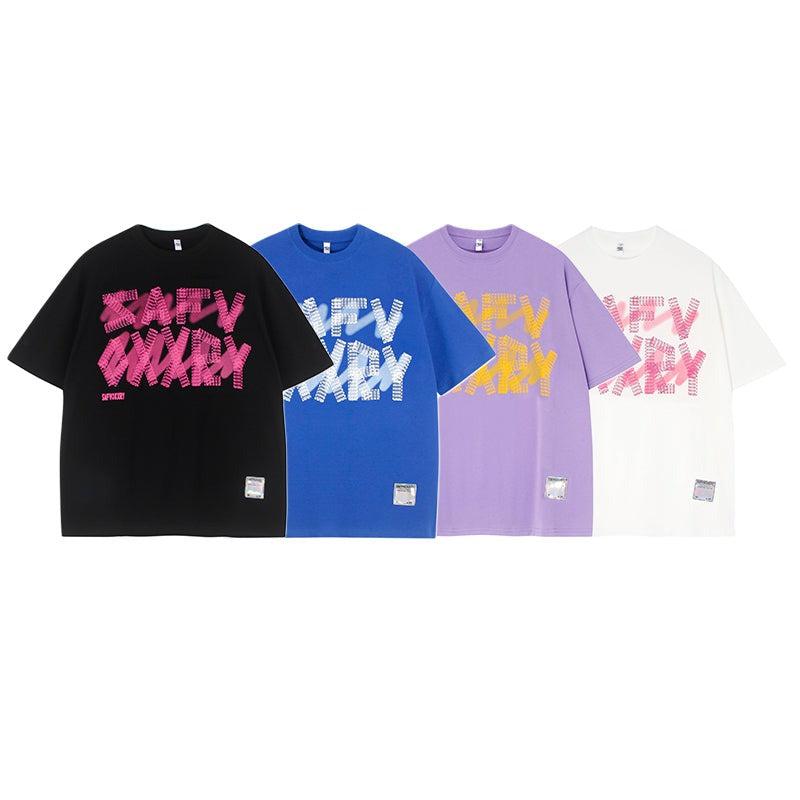 Letter Printing Round Neck T-shirt