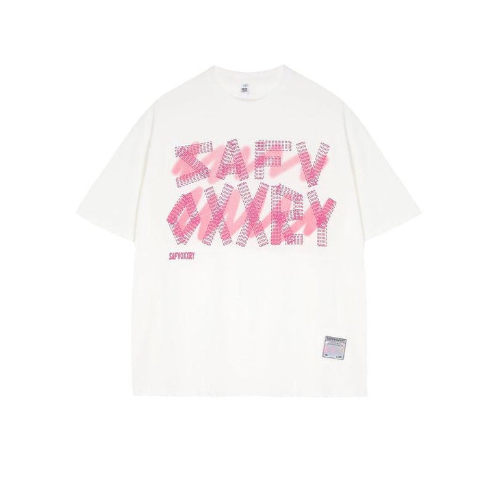 Letter Printing Round Neck T-shirt