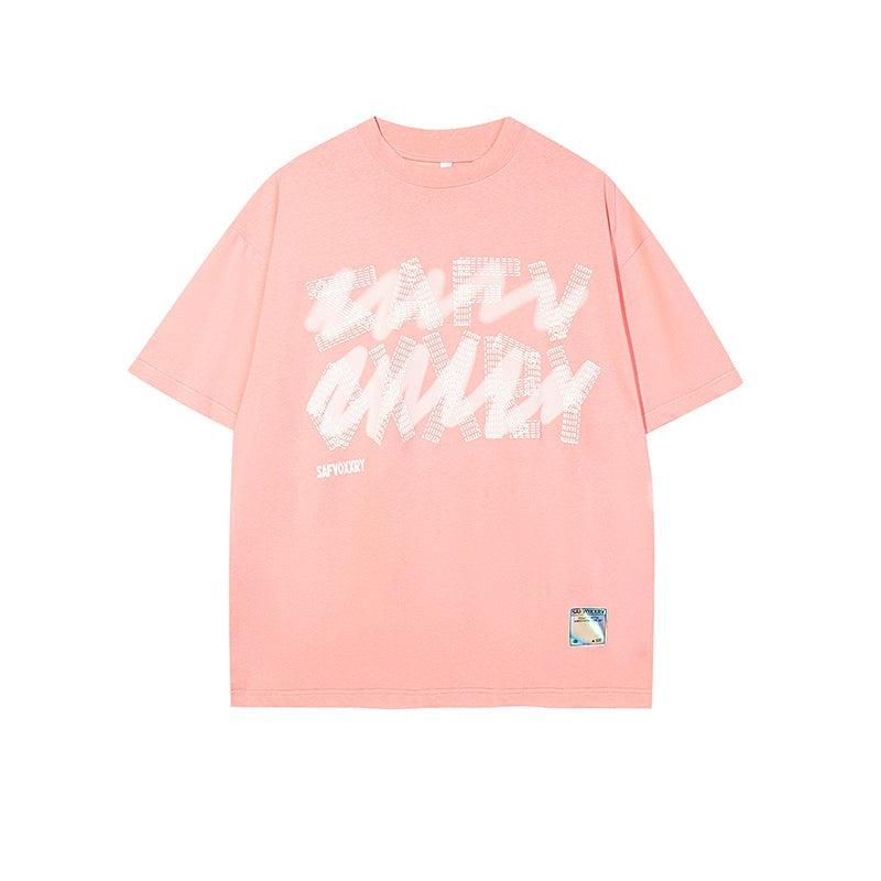 Letter Printing Round Neck T-shirt