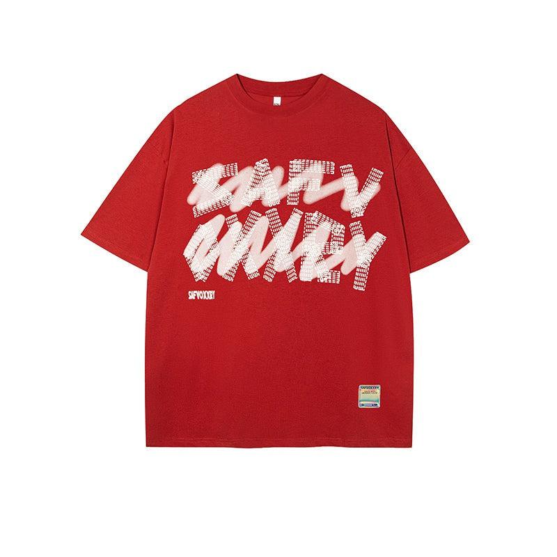 Letter Printing Round Neck T-shirt