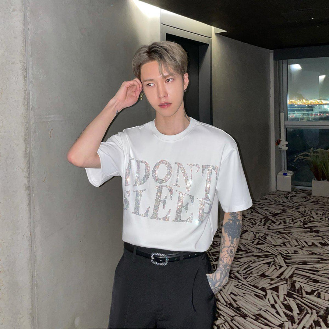 Letters Rhinestone T-Shirt