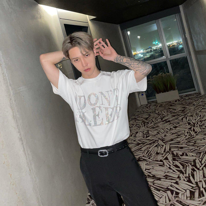 Letters Rhinestone T-Shirt