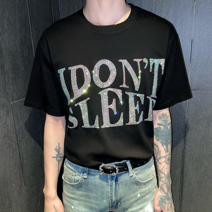 Letters Rhinestone T-Shirt