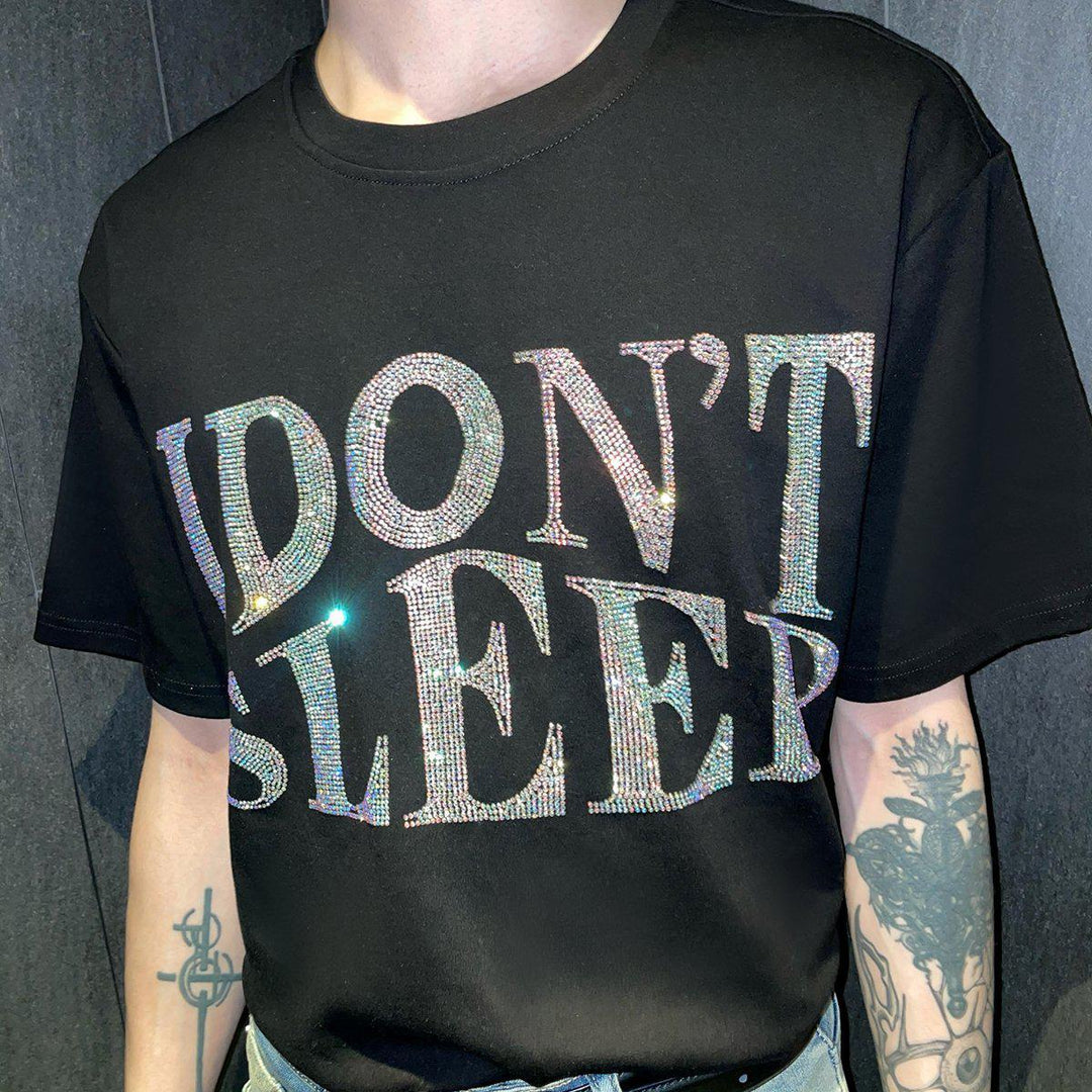 Letters Rhinestone T-Shirt
