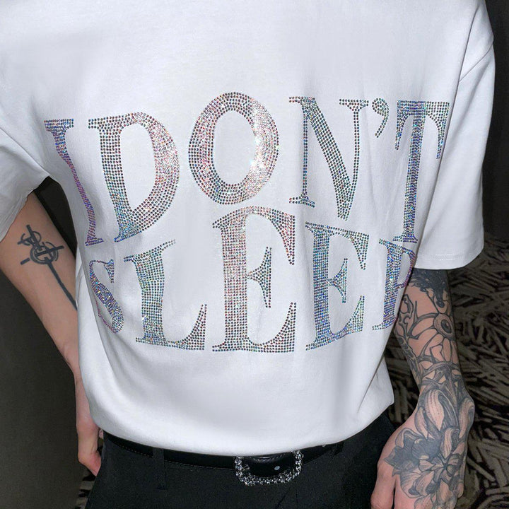 Letters Rhinestone T-Shirt