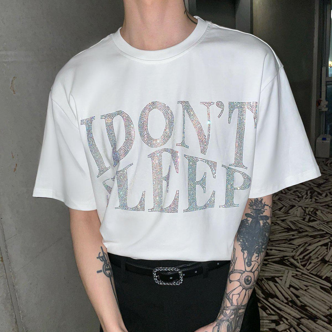 Letters Rhinestone T-Shirt