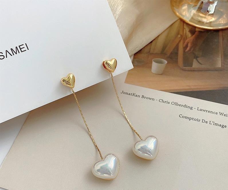 Long Heart Earrings