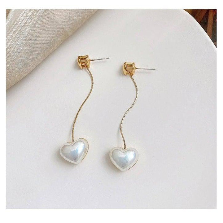 Long Heart Earrings