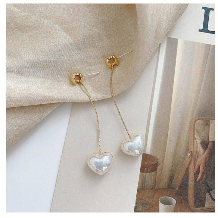 Long Heart Earrings