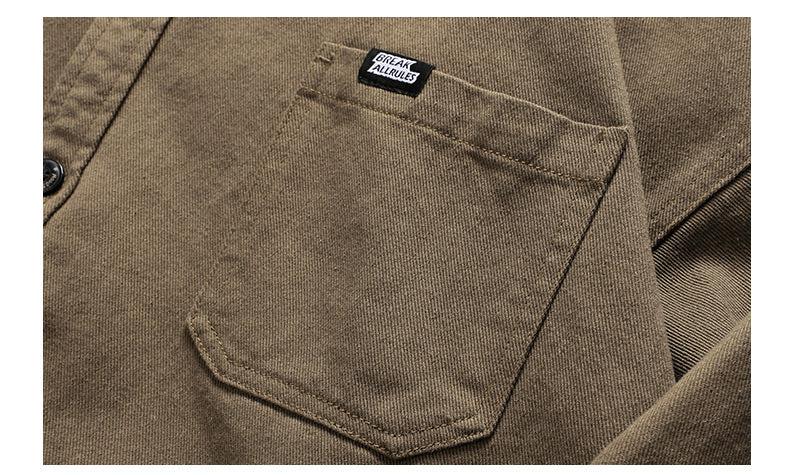 Long-sleeved Cotton Lapel Shirt
