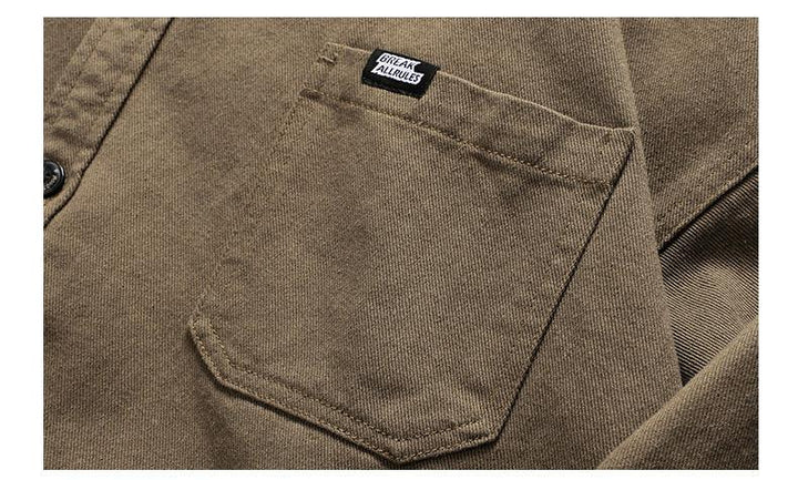 Long-sleeved Cotton Lapel Shirt