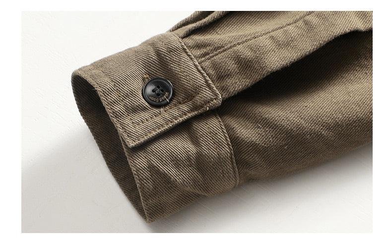 Long-sleeved Cotton Lapel Shirt