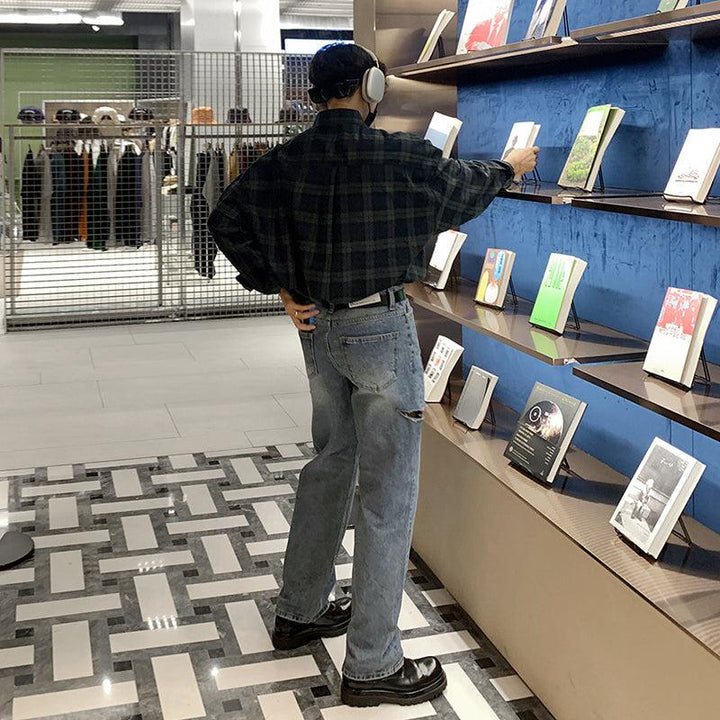 Long-sleeved Plaid Shirt