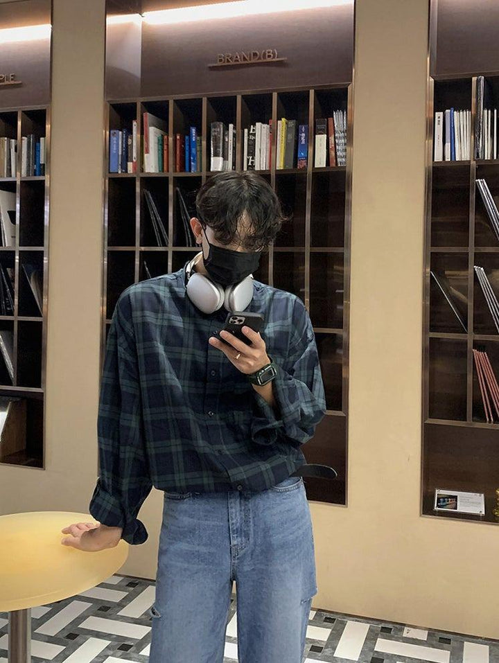 Long-sleeved Plaid Shirt