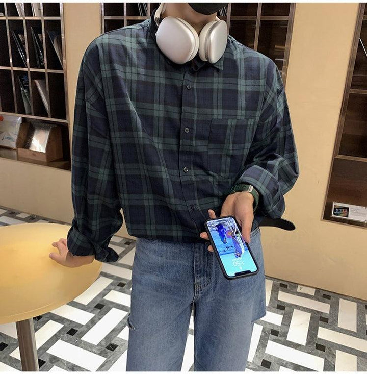 Long-sleeved Plaid Shirt