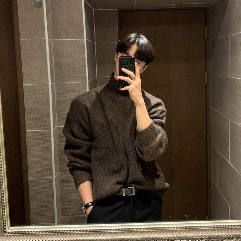 Loose Brown Bottoming Sweater