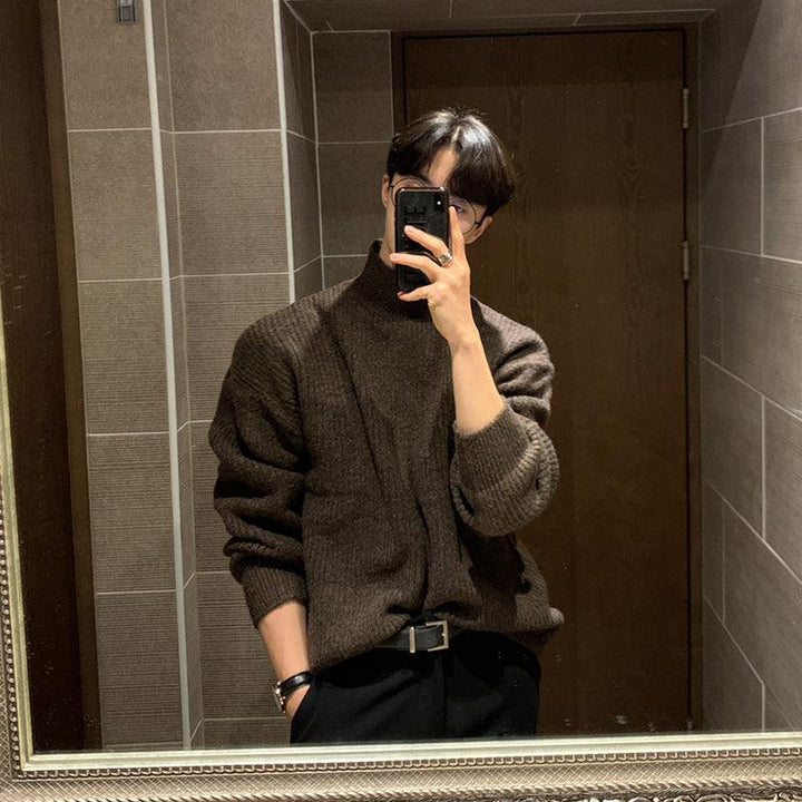 Loose Brown Bottoming Sweater