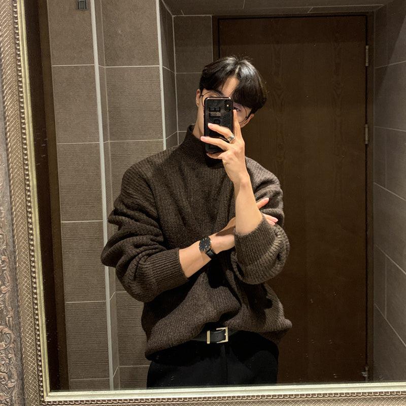 Loose Brown Bottoming Sweater