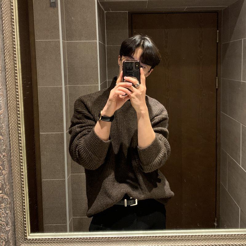 Loose Brown Bottoming Sweater