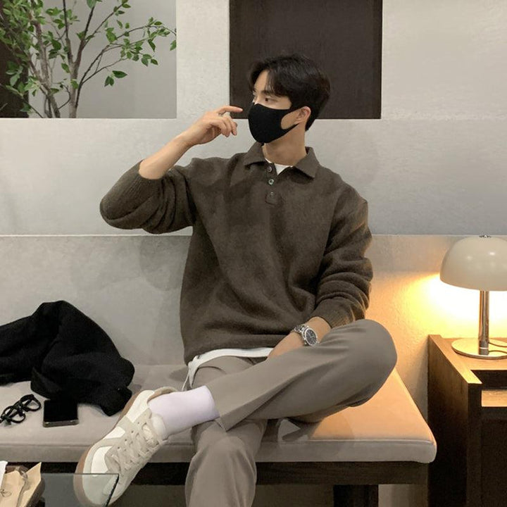 Loose Knit Polo Shirt