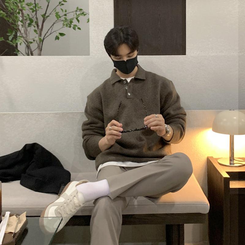 Loose Knit Polo Shirt