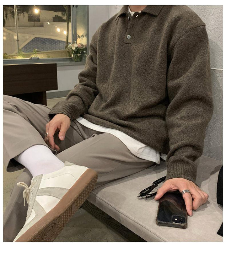 Loose Knit Polo Shirt
