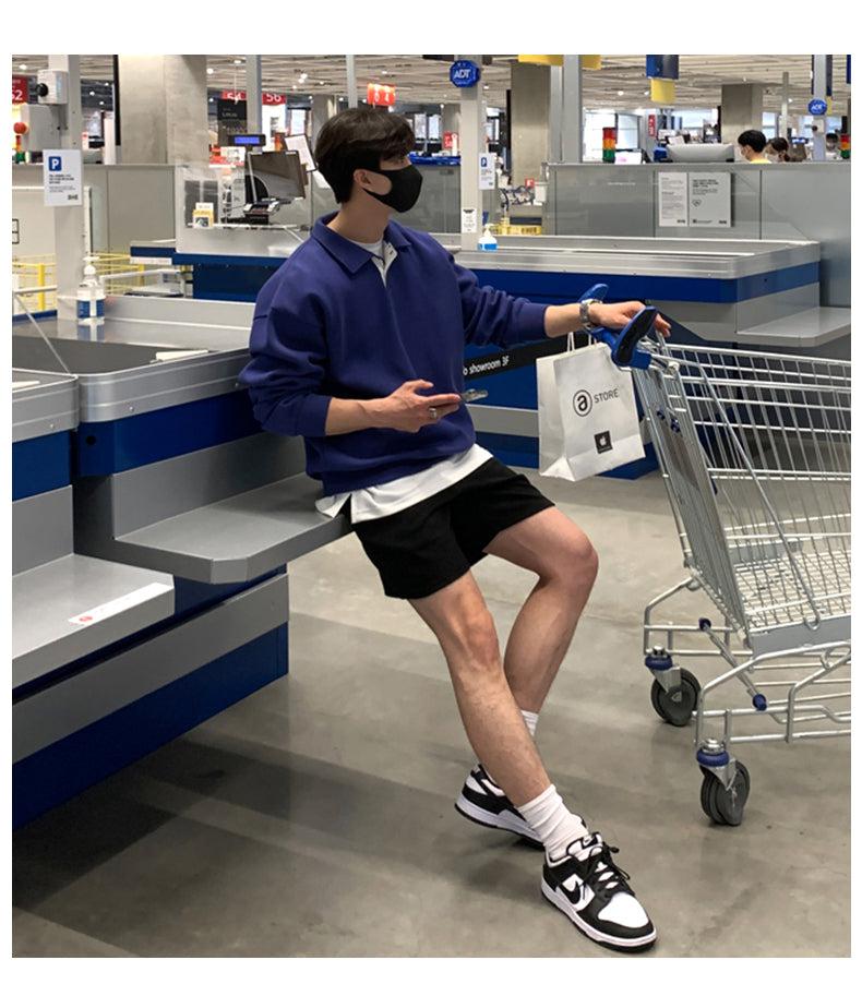 Loose Long-sleeved Polo Shirt