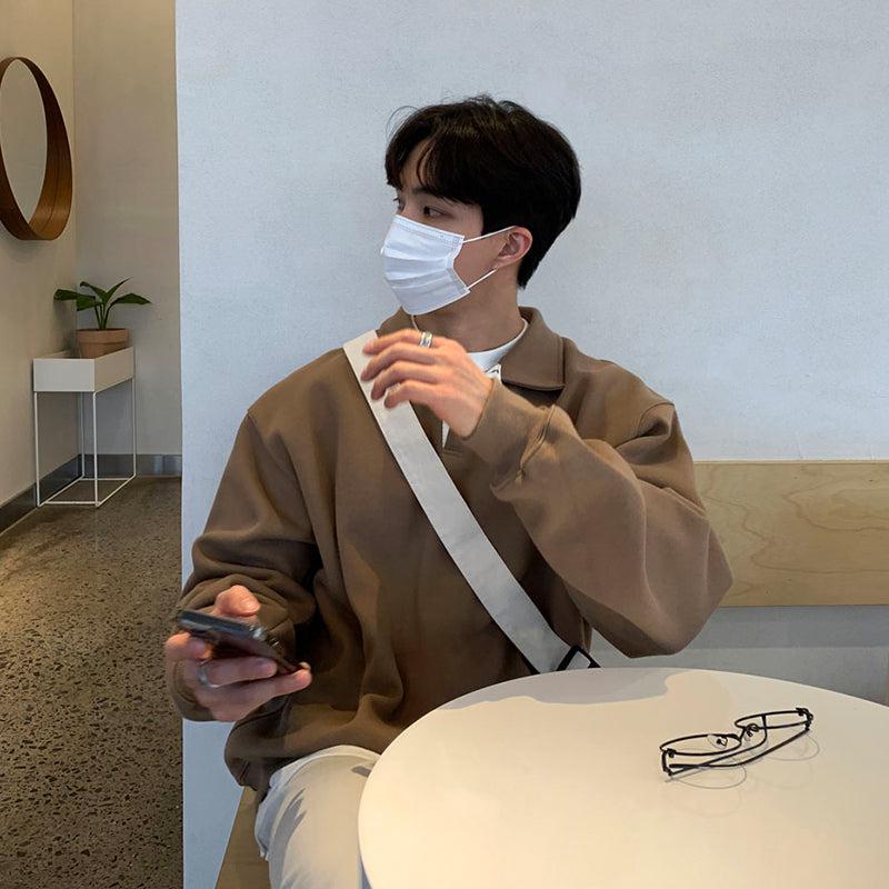 Loose Long-sleeved Polo Shirt