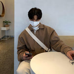 Loose Long-sleeved Polo Shirt