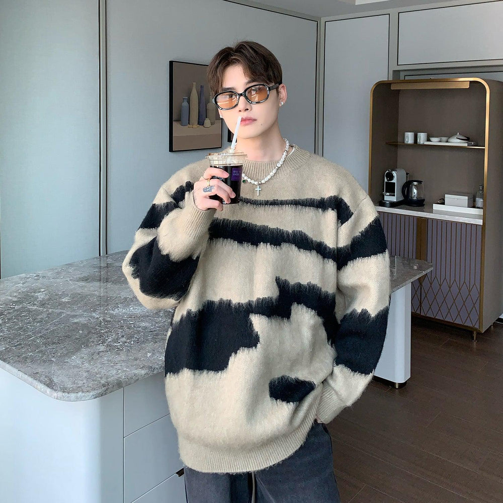 Loose Zebra Knitted Sweater